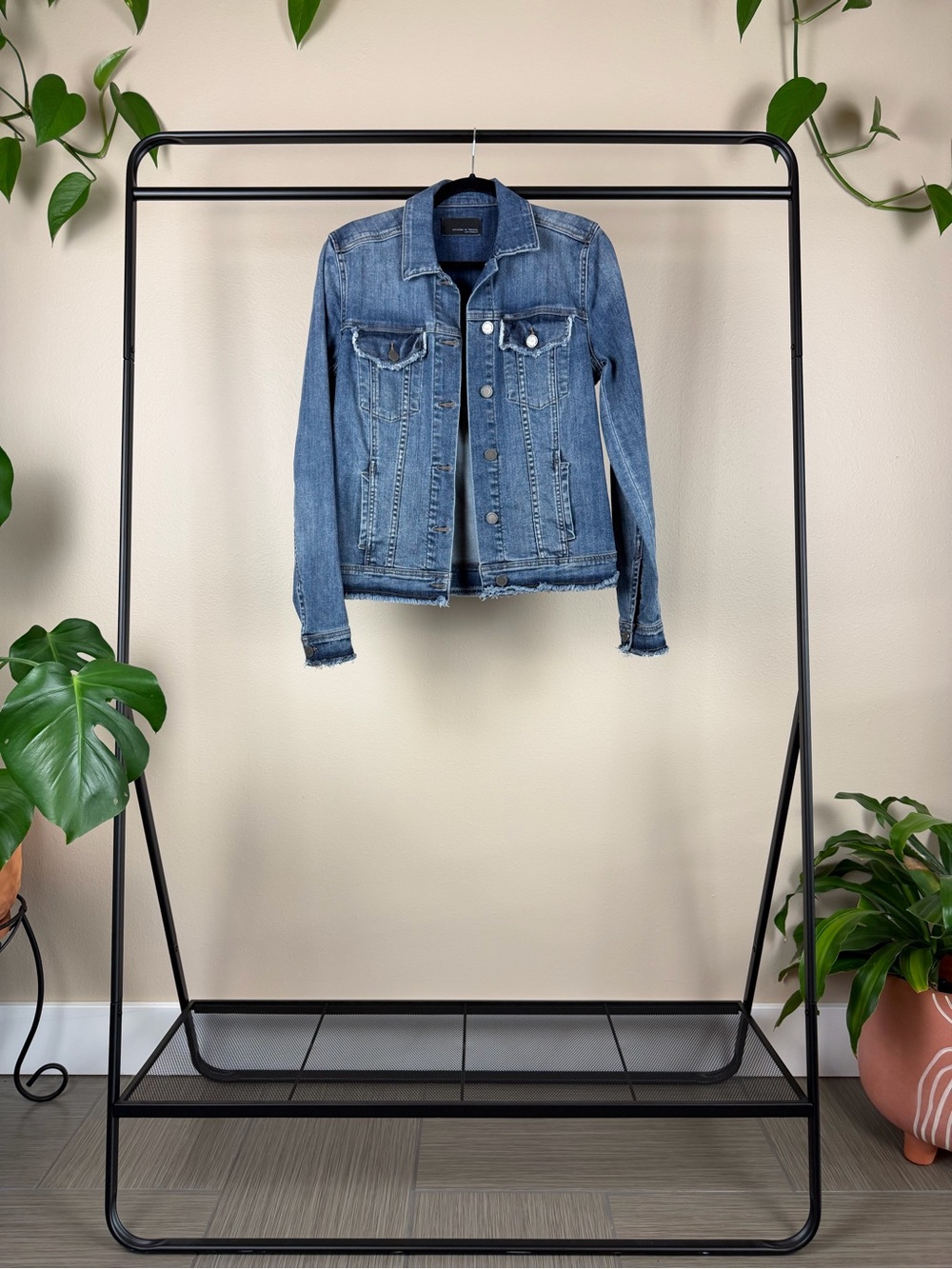 Articles Of Society Medium Blue Distressed Denim Jacket - Picture 1 of 3